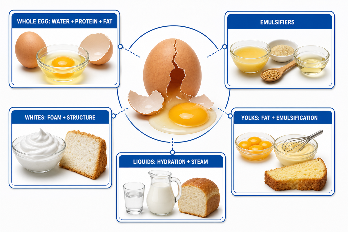 Eggs and liquids connect structure, emulsification and hydration — UD Company