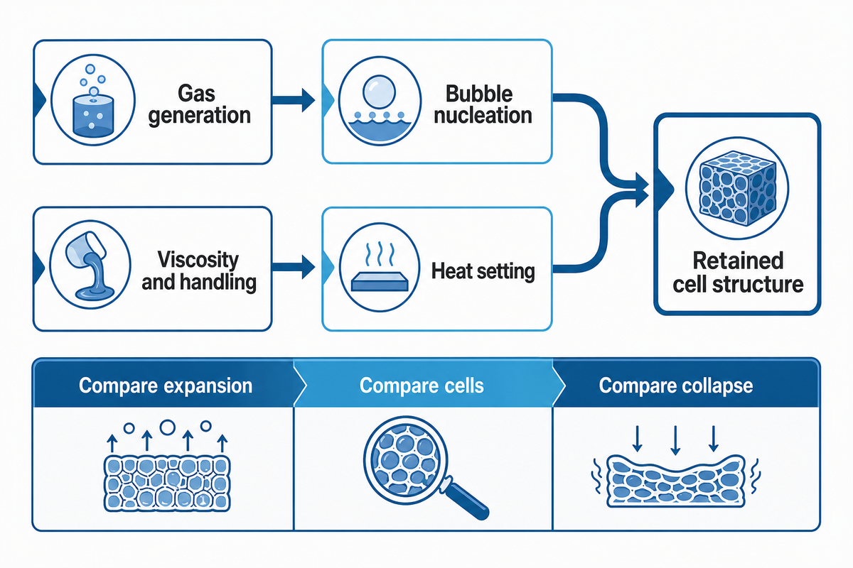 Volume and cell structure: gas generation versus gas retention — UD Company