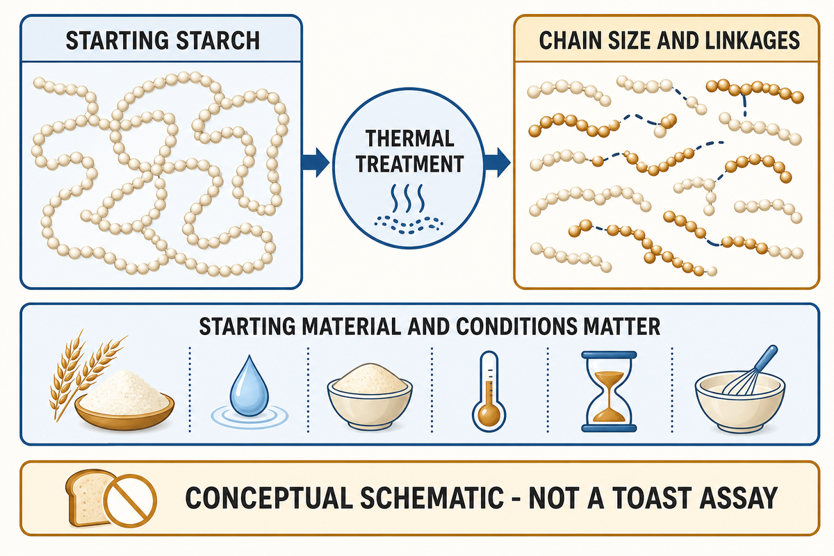 Starch conversion can change chain size and linkages; the Kapusniak study does not establish the same result in toast.